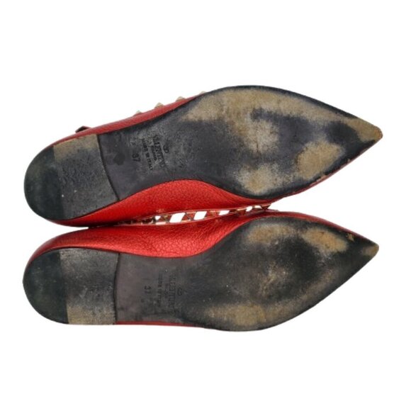 Valentino Garavani Rockstud Caged Pointed Toe Ballet Flats - Picture 8 of 10